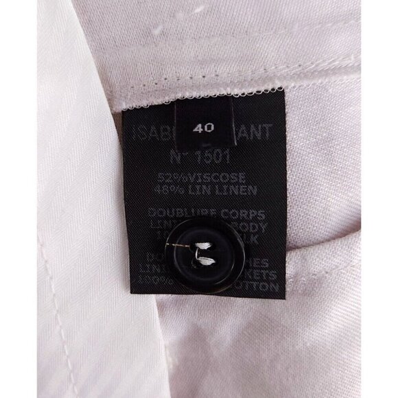 Isabel Marant Silk Lined Linen Blend Pants Size 40 US 10 Womens Gray - Picture 10 of 12